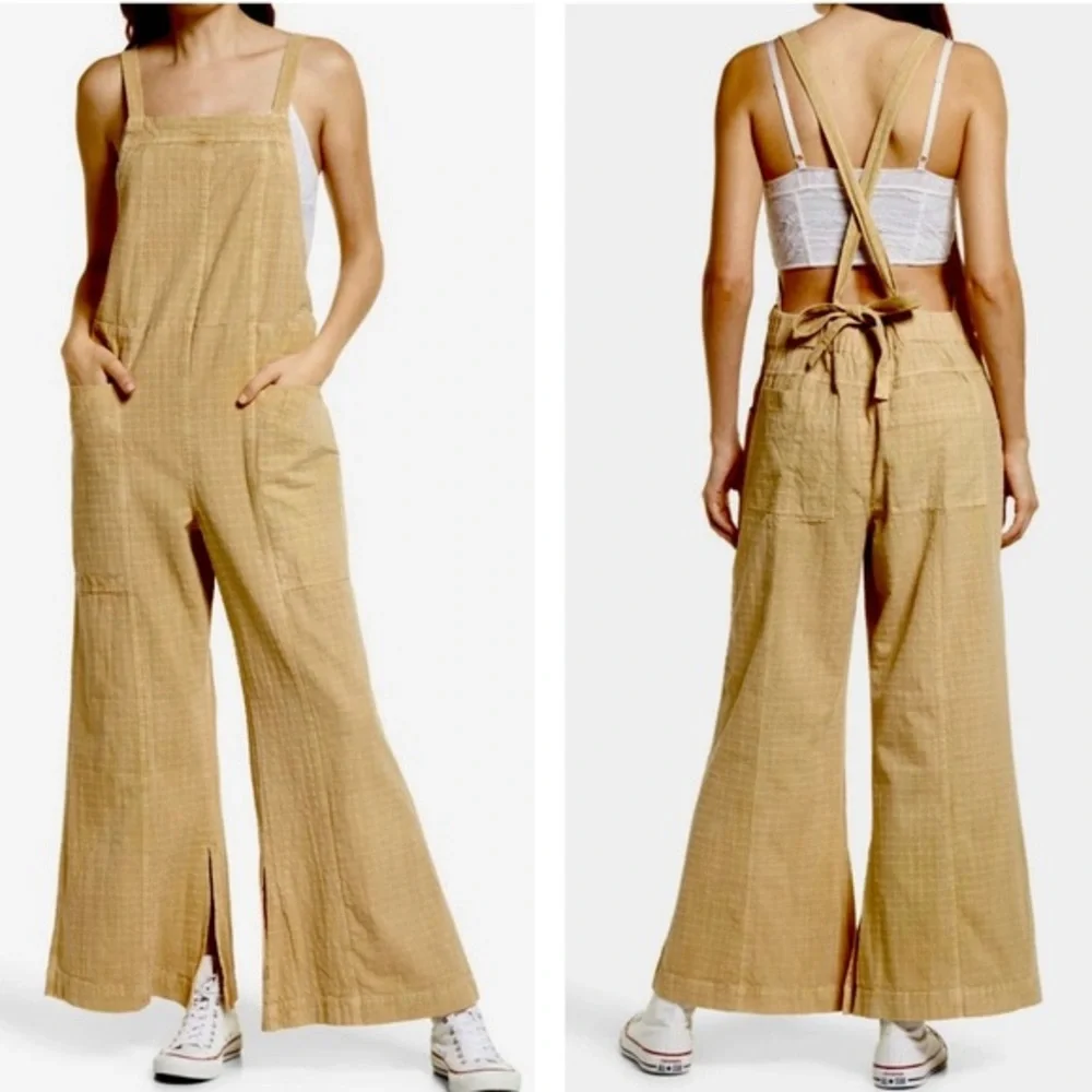 NWT Free People Savannah Wide Leg Overalls Brand New w/Tag & In Orig Package - Picture 4 of 13